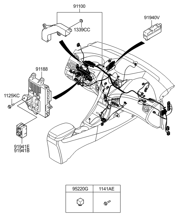 2012 Hyundai Elantra Korean made Main Wiring - Hyundai Parts Deal