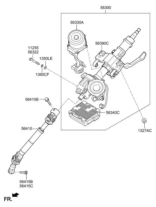 2012 Hyundai Elantra Korean made Steering Column & Shaft