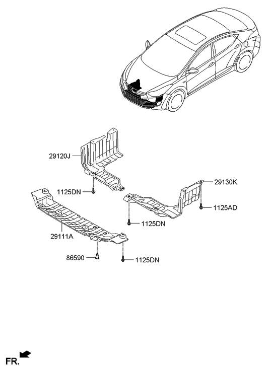 29120-3X000 - Genuine Hyundai PANEL-SIDE COVER,RH