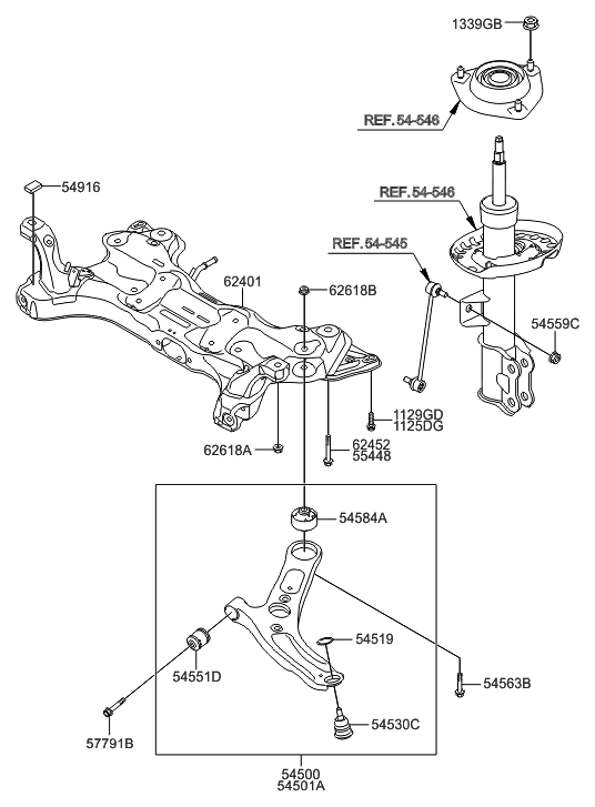 62400-3X200 - Genuine Hyundai Crossmember Complete