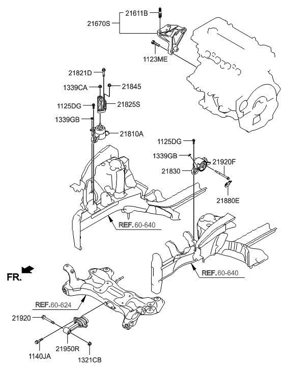 2016 Hyundai Veloster Engine & Transaxle Mounting