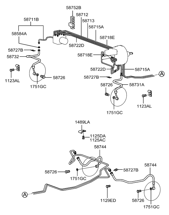 2002 Hyundai XG350 Brake Fluid Line - Hyundai Parts Deal