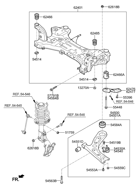 2018 Hyundai Elantra Korean made Front Suspension Crossmember