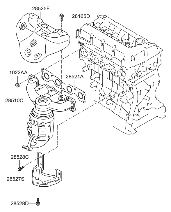 28510-2G160---Genuine-Hyundai-MANIFOLD-CATALYTIC-ASSEMBLY-...