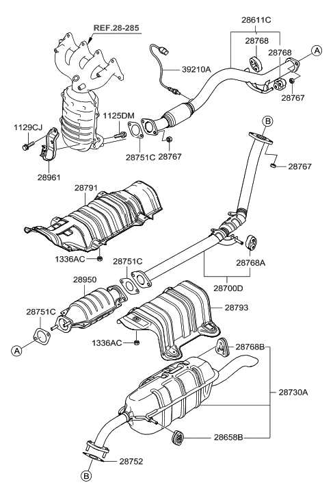 2009 Hyundai Accent Muffler & Exhaust Pipe - Hyundai Parts Deal