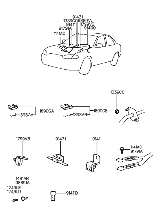 2000 Hyundai Elantra Old Body Style Control Wiring