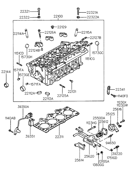 22311-23000 - Genuine Hyundai Gasket-cylinder Head