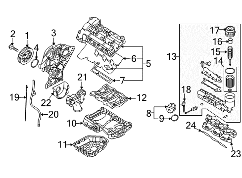 22453-3C120 Genuine Hyundai Gasket-Rocker Cover,LH