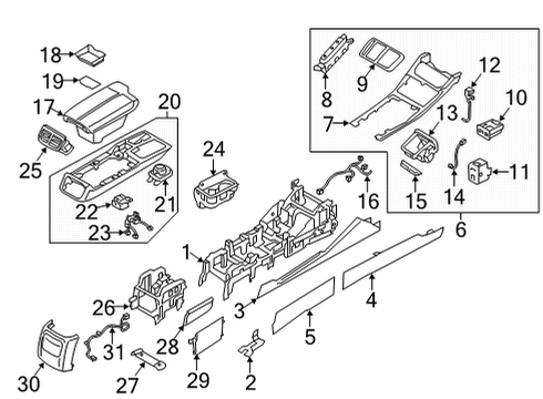 COVER ASSY-CONSOLE RR Diagram for 84640-D2200-OWN