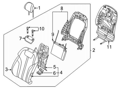 FRAME ASSY-FR SEAT BACK LH Diagram for 88310-AR020