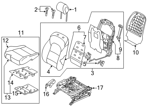 CUSHION ASSY-FR SEAT,LH Diagram for 88101-D3721-RSL