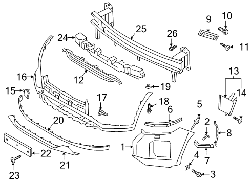 Bracket Assembly-FR Bumper Sd UPR Diagram for 86526-S8000