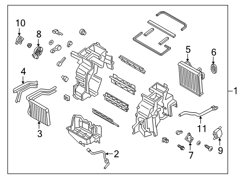 HEATER & EVAPORATOR ASSY Diagram for 97205-K2010