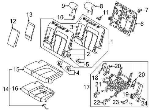 FRAME ASSY-RR SEAT CUSH,LH Diagram for 89130-GI040-YGN