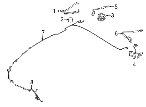 FEEDER CABLE-ANTENNA MAIN NO.1 Diagram for 96220-B1980