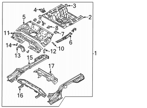 REINF-RR FLOOR FR CROSS Diagram for 65528-AA000