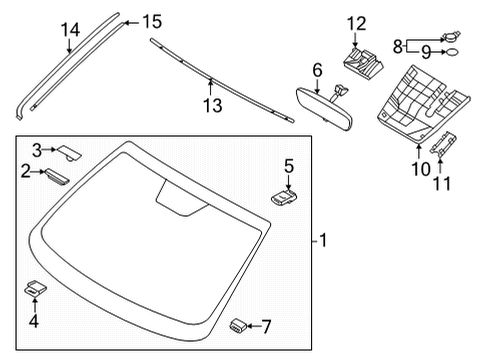 BRACKET-W/S MLDG MTG,LH Diagram for 86137-CW100