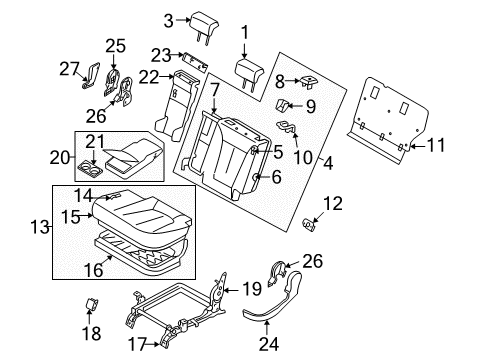 Cushion Assembly-2ND Seat,LH Diagram for 89100-0W810-MKU