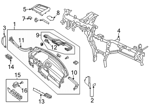 GRILLE ASSY-CTR SPEAKER Diagram for 84715-GI200-YGN