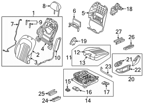 FRAME ASSY-FRT SEAT CUSH,LH Diagram for 88110-D2531-VNB