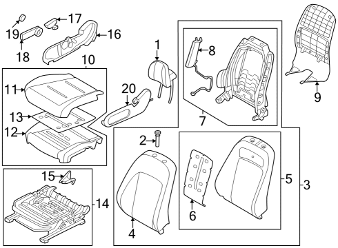 CUSHION ASSY-FR SEAT,RH Diagram for 88200-KL390-UCY