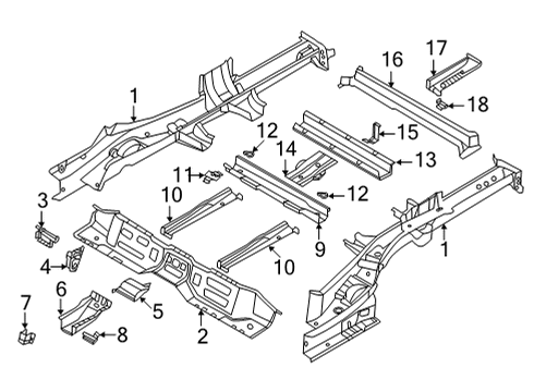 BRKT ASSY-TUNNEL STAY MTG,LH Diagram for 65331-S1500