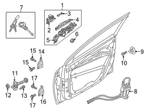 HANDLE ASSY-FRONT DOOR OUTSIDE Diagram for 82650-GI000