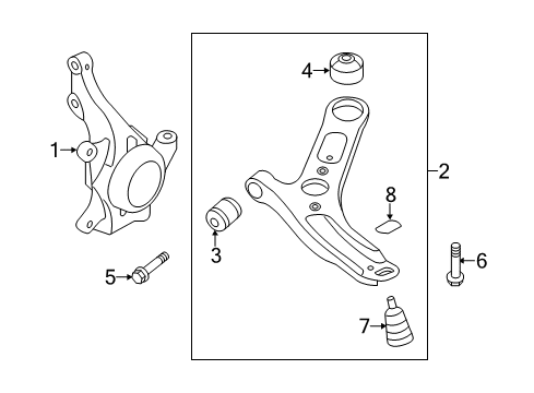 Arm Complete-Front Lower,LH Diagram for 54500-2V000