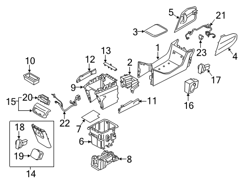 COVER ASSY-RR FLOOR CONSOL UPR Diagram for 846R0-S8DC0-NNB