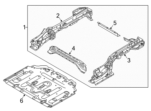 MEMBER ASSY-REAR FLOOR UNDER Diagram for 65700-G7001