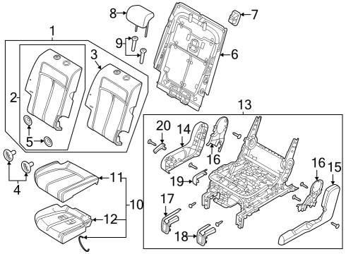 PAD ASSY-REAR SEAT BACK,RH Diagram for 89450-GI520