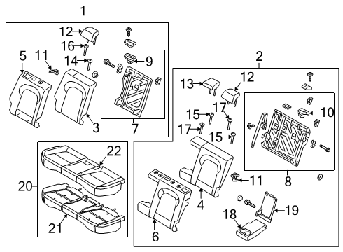 BACK ASSY-RR SEAT RH Diagram for 89400-K4111-PUS