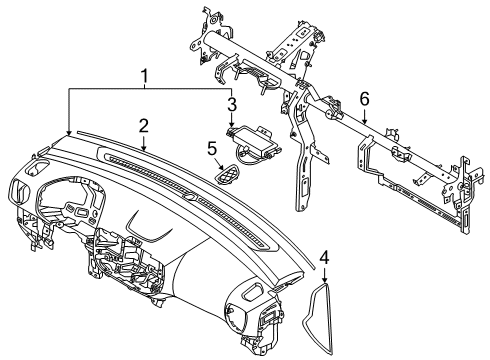 CRASH PAD ASSY-MAIN Diagram for 84710-K2110-UUG