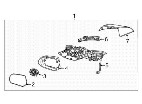 BASE ASSY-O/S MIRROR,RH Diagram for 87628-GI020