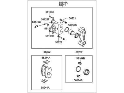 2004 Hyundai Santa Fe Brake Caliper Bracket - 58400-26050