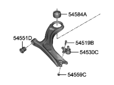 2023 Hyundai Ioniq 6 Control Arm - 54500-KL050