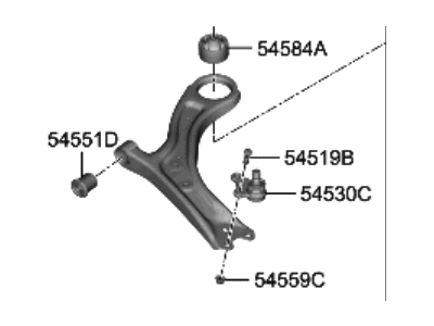 2023 Hyundai Ioniq 6 Control Arm - 54501-KL050