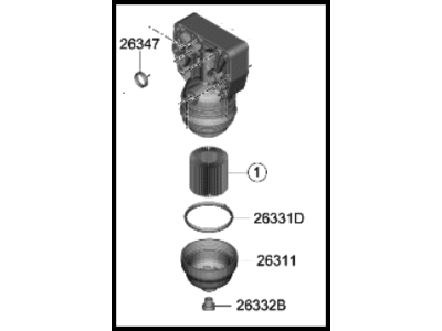 2022 Hyundai Sonata Hybrid Oil Filter - 26300-2J651