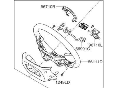 Hyundai 56100-3VGA5-RY Steering Wheel Assembly