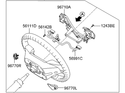 Hyundai 56110-2M291-9PV Steering Wheel Assembly