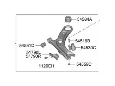 Hyundai 54500-IB000 ARM COMPLETE-FR LWR,LH