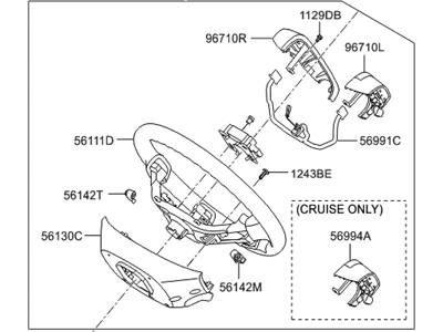 Hyundai 56100-3J540-VRA Steering Wheel Assembly