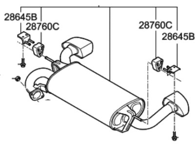 Hyundai Genesis Coupe Muffler - 28700-2M100