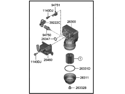 Hyundai Elantra Oil Pump - 263A0-2J350