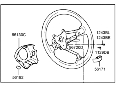 Hyundai 56110-2C522-LK Steering Wheel Assembly