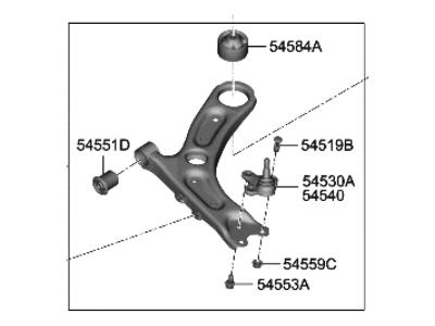 2022 Hyundai Kona N Control Arm - 54500-I3000