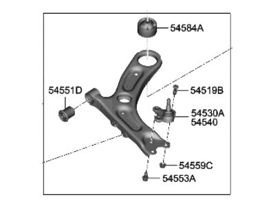 Hyundai 54501-I3000 ARM COMPLETE-FR LWR,RH