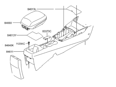 Hyundai Elantra GT Center Console Base - 84610-A5100-RY