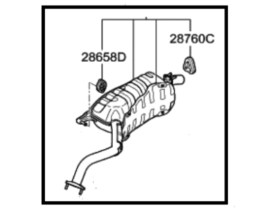 2009 Hyundai Santa Fe Muffler - 28700-2B351-S