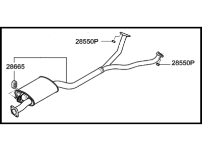 2009 Hyundai Santa Fe Muffler - 28650-2B350-S